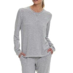 Papinelle Australia Sleep Top S Long Sleeve Soft Brushed Viscose Gray EUC B86